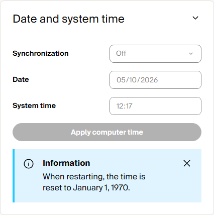 LRS4581R date and system time