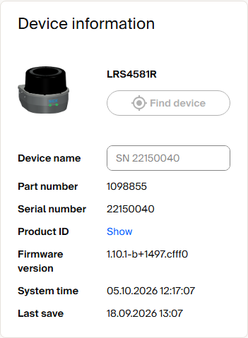 LRS4581R device information