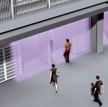 People passing through a LiDAR height-measurement area