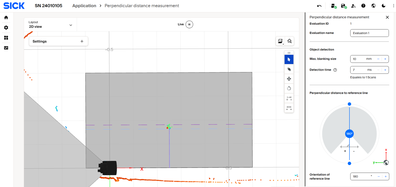 SOPASair perpendicular distance field in front of the monitor