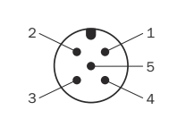 PWR connector face with numbered pins