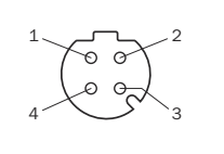 Ethernet connector face with numbered pins