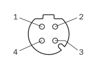 Ethernet connector face with numbered pins