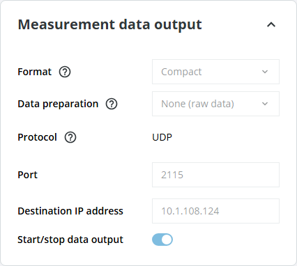 multiScan165 measurement-data output