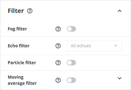 multiScan165 filter settings