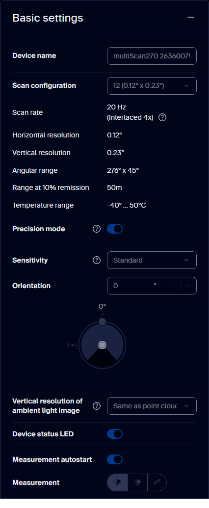 Basic settings tile