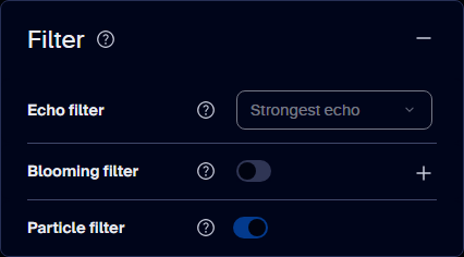 Filter settings