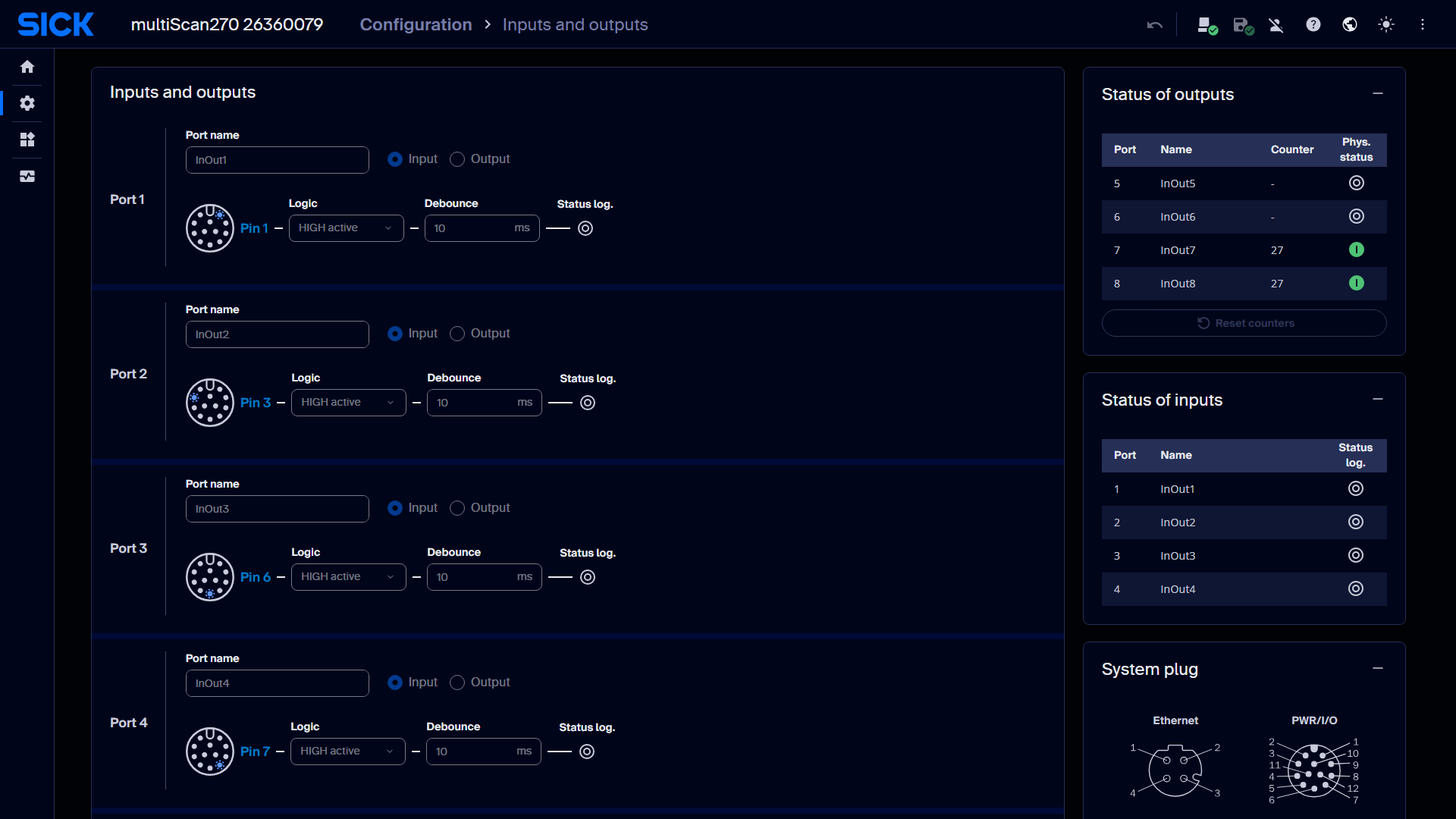 Port configuration