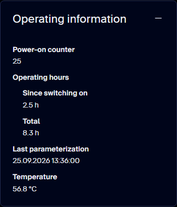Operating information tile