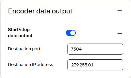Encoder data output settings