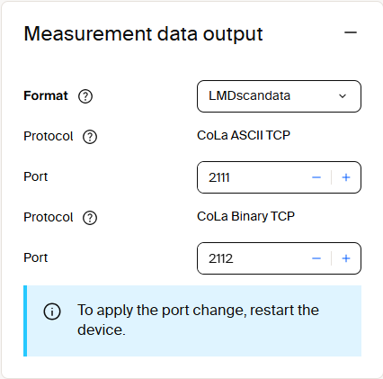 LMDscandata measurement data output
