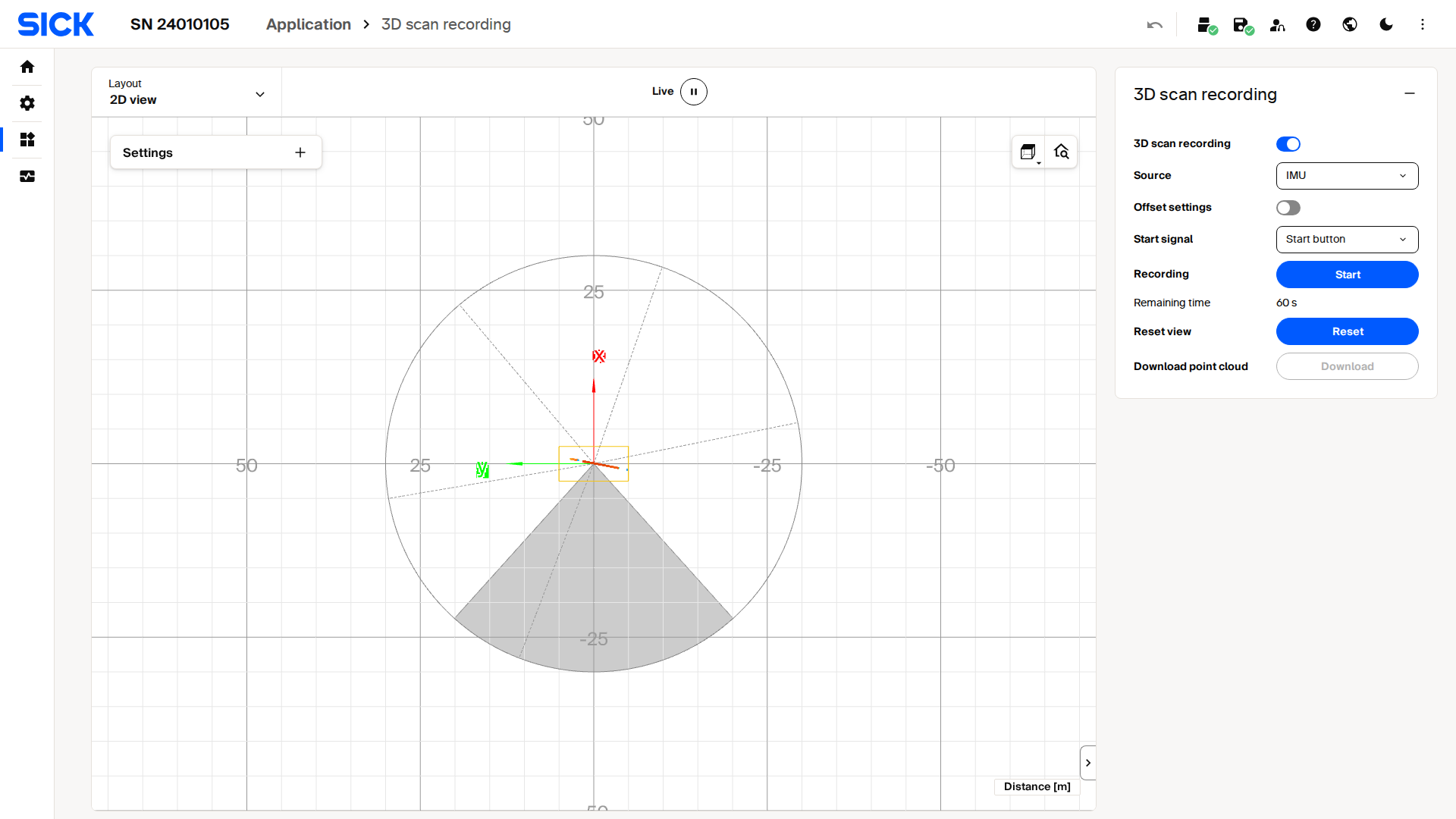 3D scan recording interface