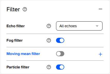 Filter settings