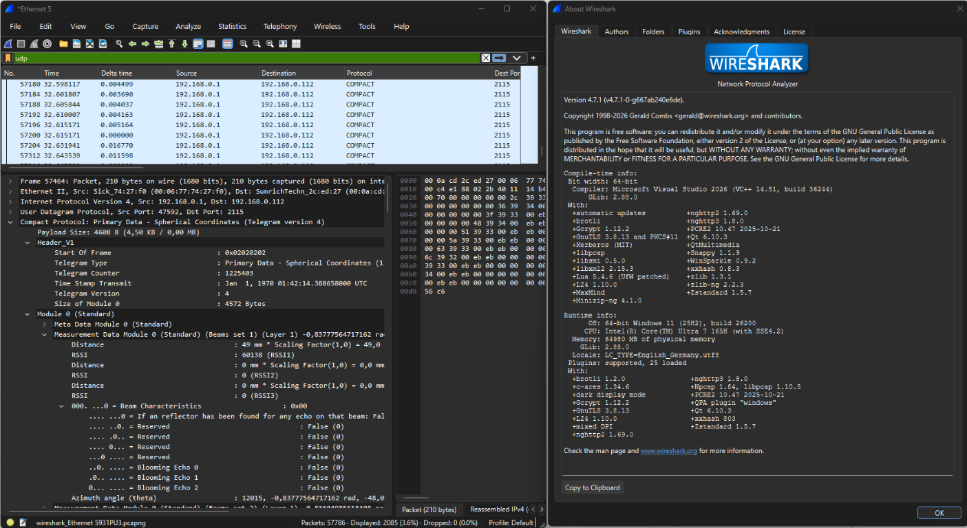 Wireshark Compact packet dissection