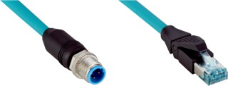 SICK YM2D24 Ethernet cable with M12 and RJ45 connectors